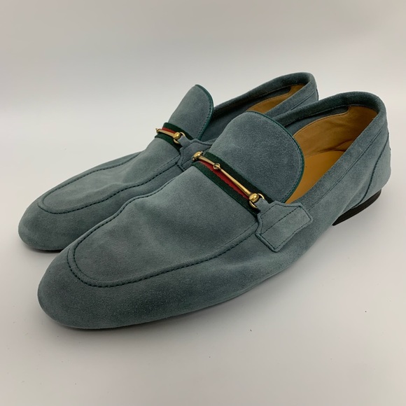 Gucci Horsebit Web Suede Loafers Shoes Slip Ons Sz 11 US Sz 11.5 - Picture 14 of 15
